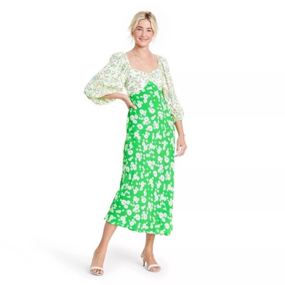 RIXO Dresses & Skirts - RIXO Green Floral Maxi Dress
